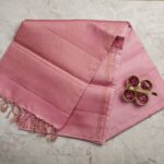 Baby Pink Soft Silk Saree with Self-Tone Brocade Pallu