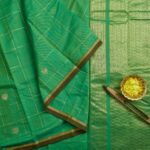 Emerald Green Kanjivaram Rich Cotton Saree with Olive Green Selvage