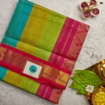 Rainbow Aarani Silk Cotton Saree with Multicolour Stripes