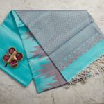 Turquoise Blue Soft Silk Saree with Soft Maroon Contrast Border